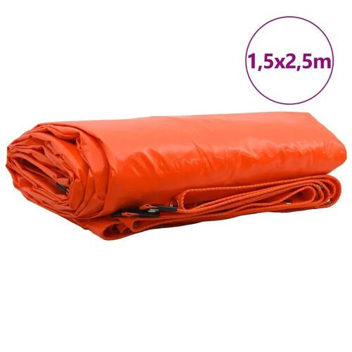 Vidaxl Bâche 650g / M² Orange 1,5 X 2,5 M Toile Avec Revêtement En Pvc