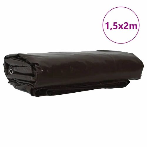 Vidaxl Bâche 650g / M² Marron 1,5 X 2 M Toile Avec Revêtement En Pvc
