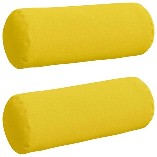 Vidaxl Coussins D'accent 2 Pcs Jaune Clair Ø 25 X 70 Cm Tissu