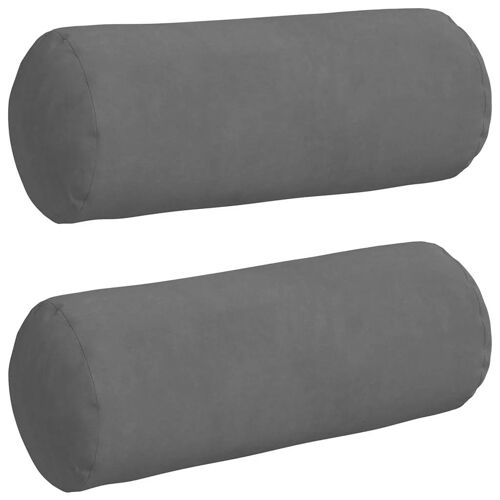 Vidaxl Coussins D'accent 2 Pcs Gris Foncé Ø 15 X 40 Cm