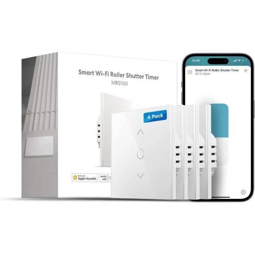 Interrupteur Volet Roulant - MEROSS - Lot de 4 - Compatible HomeKit, Alexa, Google Home - Tactile - Automatique