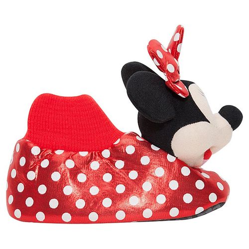 Chaussures Chaussons Peluche Pois Disney Minnie Du 28 Au 35 Rouge