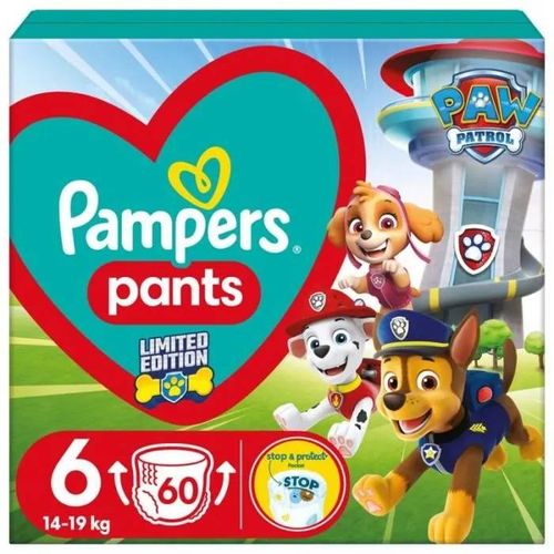 Pampers Wb Paw Patrol Couches Taille 6 14-19kg 60 Pcs. - 8006540863657