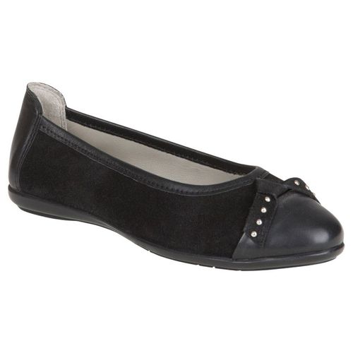 Ballerines Noires En Cuir Avec Noeud Et Rivets - Noir - 32