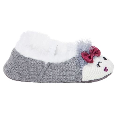 Chaussures Chaussons Babies En Tricot Et Fausse Fourrure Pour Bébé Fille Gris
