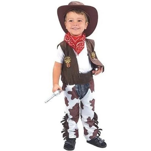 Déguisement Enfant - Cowboy - Jaune Blanc - 3 Ans - Vest Chaps Bandana Hat