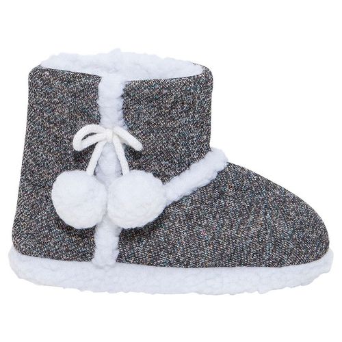 Chaussons Forme Bottines En Tricot Avec Pompons - Gris - 31