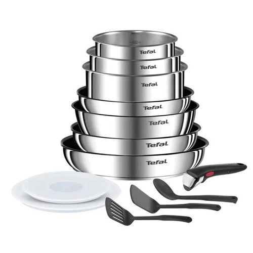 Tefal Ingenio Emotion Batterie De Cuisine 13 Pièces, Acier Inoxydable, Empilable, Garantie 5 Ans, Revêtement Antiadhésif L897ds04
