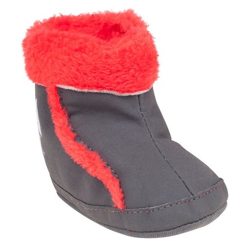 Chaussures Bottines En Suédine Avec Fausse Fourrure Et Print Souris Charbon