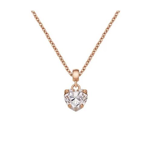 Pendentif Plaqué Or Avec Breloques En Forme De Coeur Transparent Dw00400424