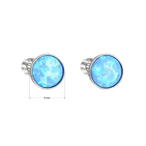 Boucles D'oreilles En Argent Avec Opale Synthétique Bleu Clair 11001.3 Lt.Blue