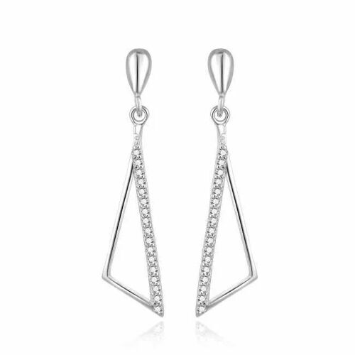 Boucles D'oreilles - Beneto - Argent 925 - Zirconium - Dormeuses Pour Femme