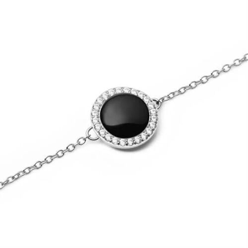 Bracelet - Daniel Wellington - Dw00401438 - Agate Noire - Cristaux - Acier Inoxydable
