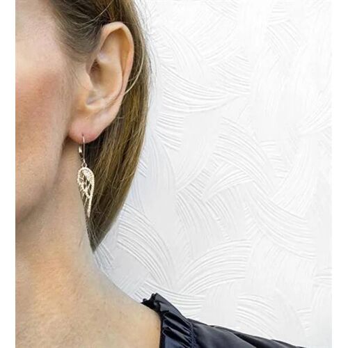 Boucles D'oreilles Pendantes En Argent Ailes D'ange Aguc2613
