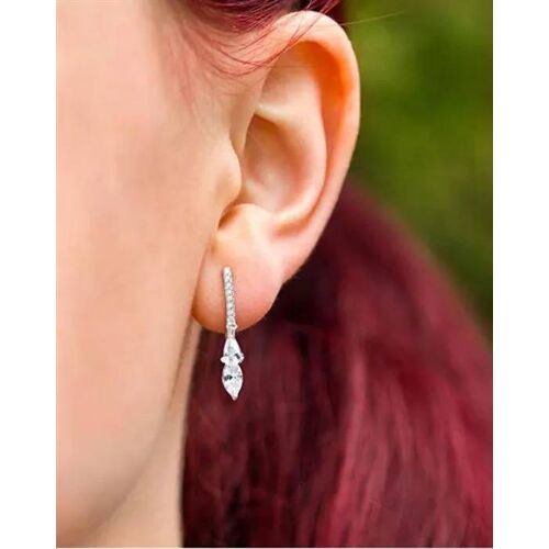 Boucles D'oreilles - Beneto - Agup1150 - Argent 925 - Cristaux Clairs - Fermeture Bouton Classique