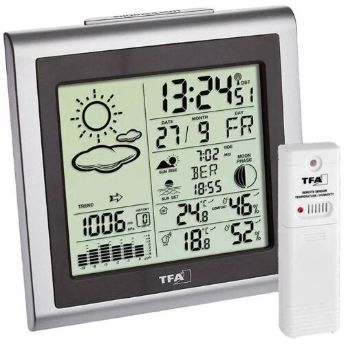 TFA Dostmann LARGO 35.1145.54 Station météo radiopilotée Prévisions météorologiques 12 heures Nombre de capteurs max. 3