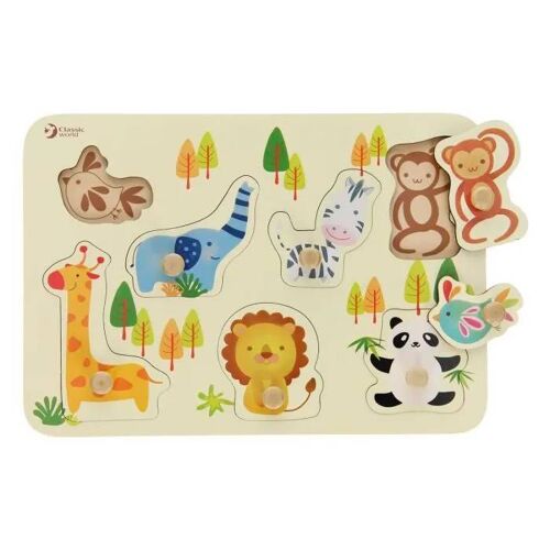 Classic world wooden nick puzzle animaux sauvages, 7e.