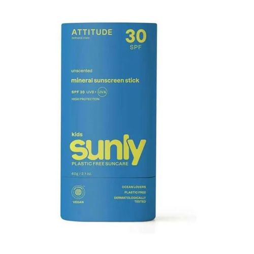 Attitude - Crème Solaire En Stick Pour Enfants, Sans Parfum, 30 Spf 60 G De Crème