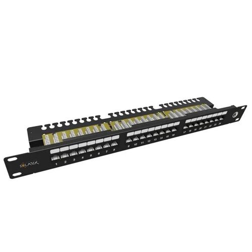 Panneau de brassage 19 Solarix 24 x RJ45 CAT6 UTP avec 1U SX24L-6-UTP-BK-N