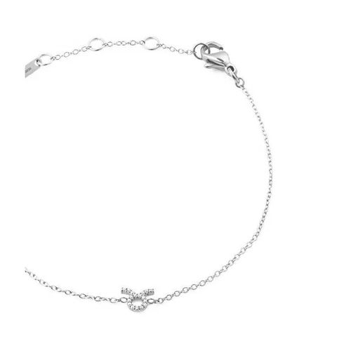 Bracelet En Chaîne D'acier Avec Cristaux Du Zodiaque Taureau Dw00400932
