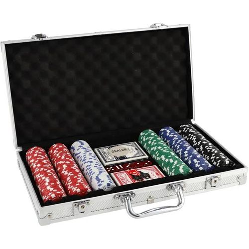 Teddies Poker Set 300pcs Card Dice In Aluminium Case