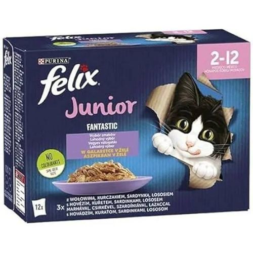 Nourriture Pour Chat - Purina - Pâtée - Poulet, Saumon, B?uf - 12 X 85 G - Adulte - Moyen