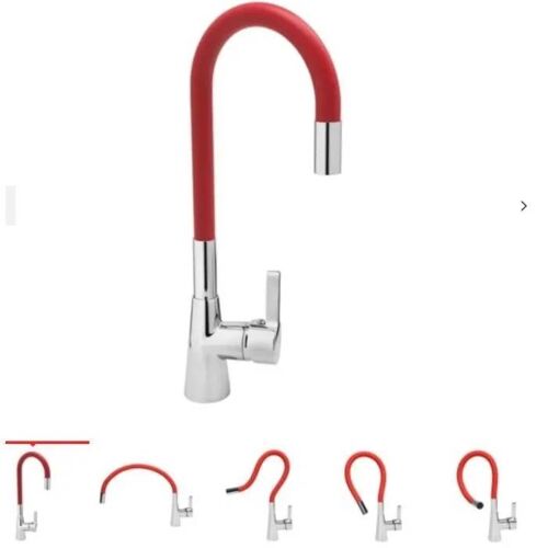Mitigeur - Douchette flexible - Couleur rouge - Pratique et esthétique - Pour évier