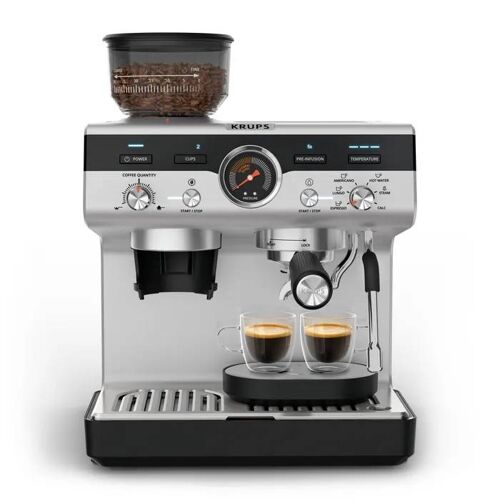 KRUPS Precision, Manual Espresso Machine with Grinder, Intuitive Interface XP801T10