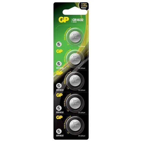 Pile au Lithium CR1632 - GP - 3V - Pack de 5 - 53mAh