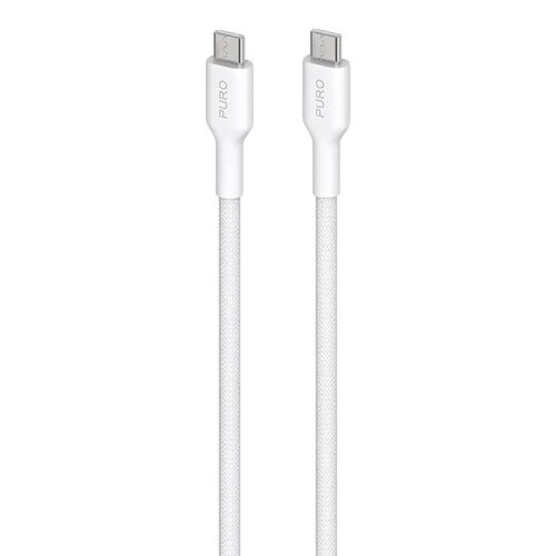 Puro Fabric - Câble Tressé Robuste Usb-C Vers Usb-C 1,2 M (Blanc)