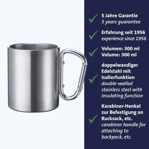 Mug En Acier Inoxydable - Westmark - 61542270 - 300 Ml - Argenté - Anse Mousqueton