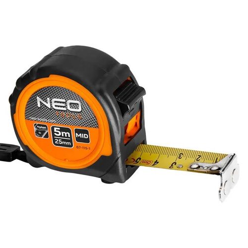 Mètre ruban - NEO - 5 m - Acier laminé - Magnétique - 25 mm de largeur