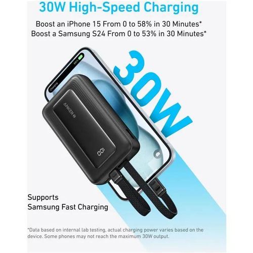 Anker Power Bank 10000mah 30w Usb-C L Cable Noir