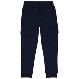 Jogging Molleton Uni À Poches Cargo Pour Garçon - Bleu Marine