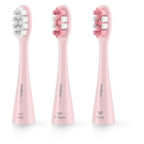 Brosse À Dents Électrique - Niceboy - Ion Sonic-Rose - 75000 Mouvements/Min - 5 Modes - 3 Têtes Incluses