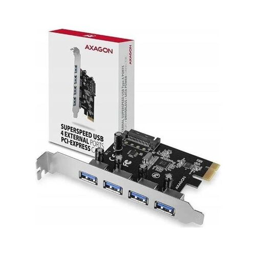 Carte reseau filaire - carte reseau sans fil Axagon - PCEU-430RS - Contrôleur PCIe , 4 ports USB UASP