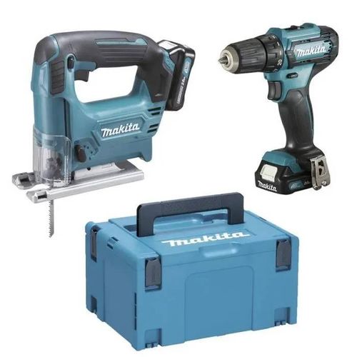 Ensemble perceuse-visseuse et scie sauteuse sans fil - MAKITA - DF457DWE - 12 V - 2 vitesses - 2900 tr/min