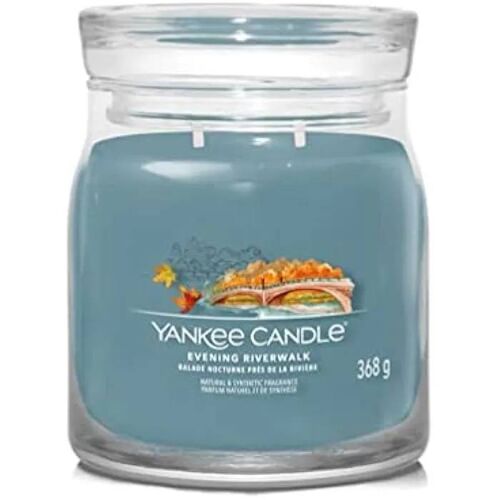 Bougie parfumée - YANKEE CANDLE - Evening Riverwalk - Gris bleu - Verre - Contemporain