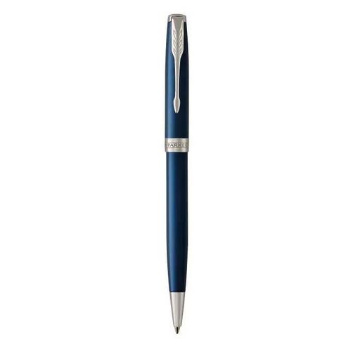 Parker Sonnet Stylo Bille, Bleu Raffiné, Attributs Palladium, Recharge Noire Pointe Moyenne, Coffret Cadeau
