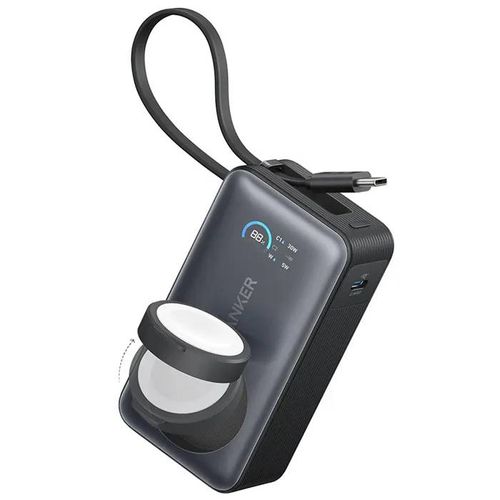 Batterie Externe Apple Avec Câble Type-C, 10 000 Mah, Qi2 35 W - Anker Maggo (A1657h11) - Noir