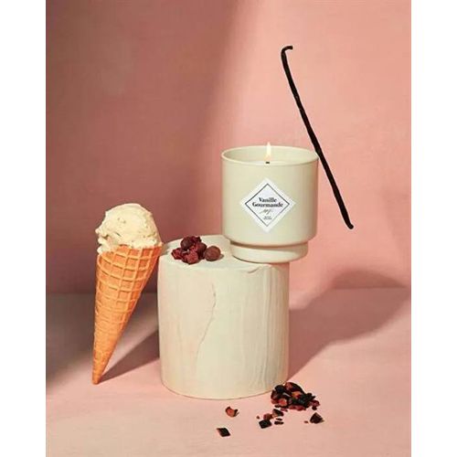 Bougie parfumée - MY JOLIE CANDLE - Beige - 36h - Bijou en acier inoxydable - Vanille, cacao, fève tonka