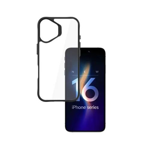 Coque De Protection En Satin 3mk Pour Iphone 16 Transparent/Noir