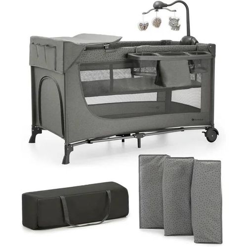 Kinderkraft Lit Pliable 3 En 1 Joy 2 Avec Accessoires Gris