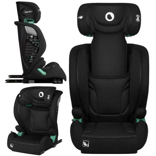 Siège-Auto Isofix - Lionelo Igo I-Size - Assise Large - 100-150 Cm - Protection Latérale Supplémentaire - Groupe 2/3 - Noir