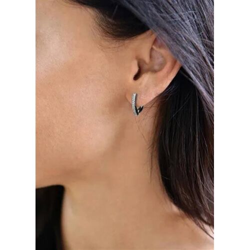 Boucles D'oreilles En Argent Avec Cristaux Clairs Agu1163