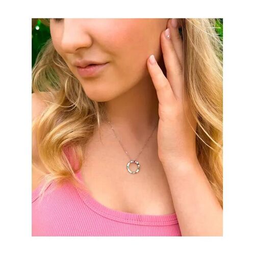 Collier En Argent Bague Avec Zircons Colorés Agt-N032c (Chaîne, Pendentif)