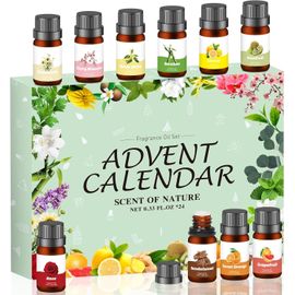 Calendrier De L'avent 2025 Huiles Essentielles Diffuseur ¿ 24 Parfums 10 Ml ¿ Relaxation Et Bien-Être Femme Homme 