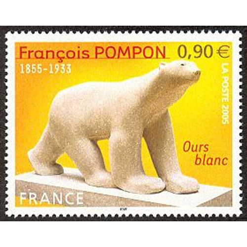 Art : "Ours Blanc" Sculpture De François Pompon Année 2005 N° 3806 Yvert Et Tellier Luxe