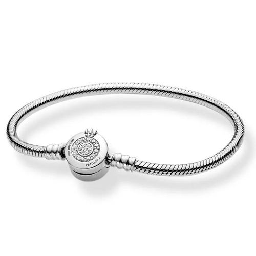 Bracelet En Argent Sterling Pendentif À Breloque Perles Colorfast Hypoallergénique Couronne Brillante Chaîne En Os De Serpent