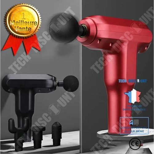 Appareil De Massage - Td® - Pistolet Fascia - Rouge - Moteur Puissant - Sans Fil